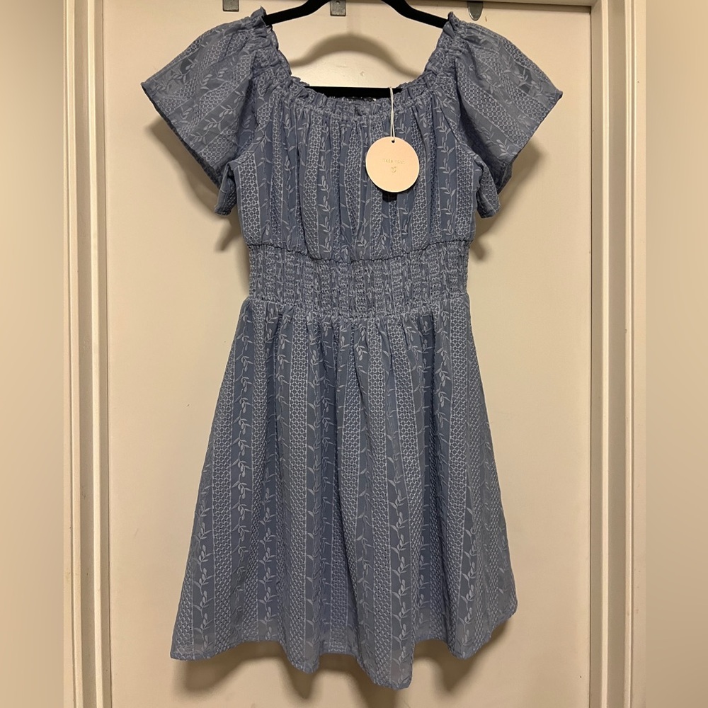 Wild Honey- eyelet lavender mini dress - size S- NWT